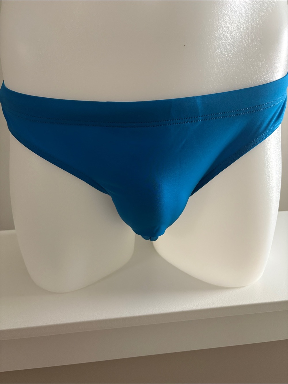Men's Blue Swim Briefs - Classic Low-Rise Swim Trunks